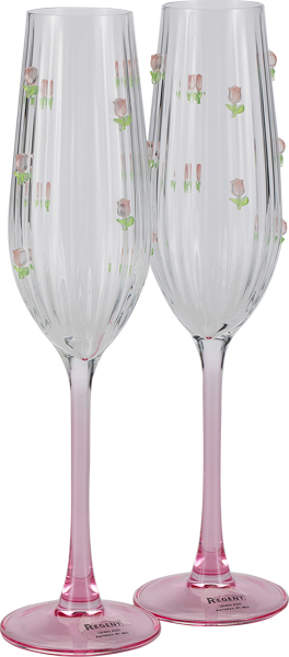 Набор бокалов для шампанского "ASTI" 2шт., 250мл. (стекло, розовый), Regent