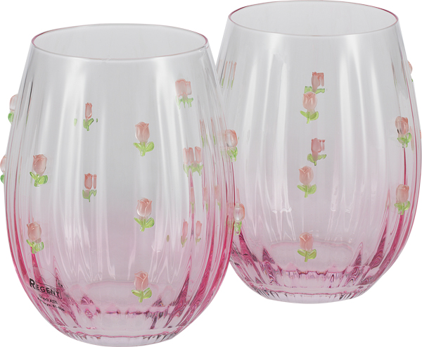 Набор стаканов "ASTI" 2шт., 590мл. (стекло, розовый), Regent